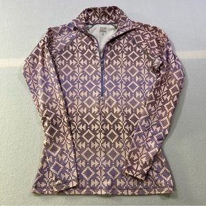 Nike Pro Hyperwarm Dri Fit Half Zip Long Sleeve Top Shirt Sz M Purple 485693